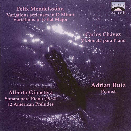 Adrian Ruiz: Carlos Chvez; Felix Mendelssohn; Alberto Ginastera - clicca qui