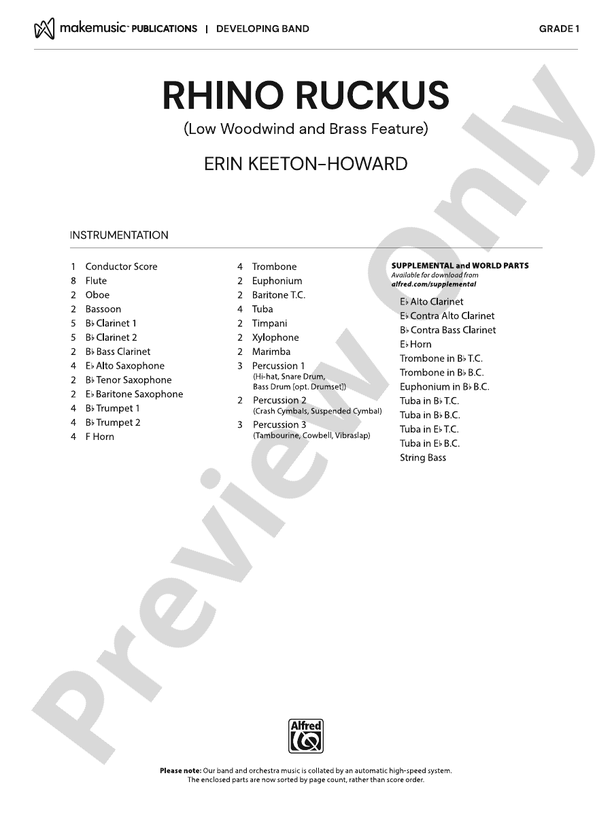 Rhino Ruckus (Low Woodwind and Brass Feature) - clicca qui
