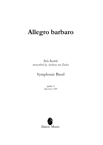 Allegro Barbaro (1911) - clicca qui