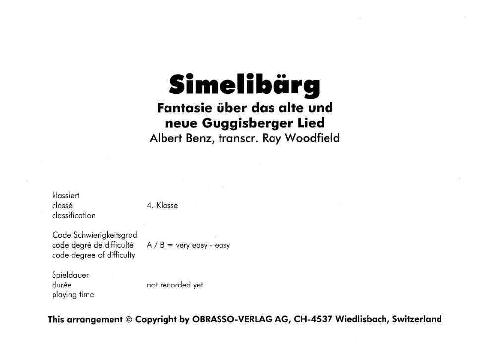 Simelibrg (Fantasie ber das alte und das neue Guggisberger Lied) - clicca qui