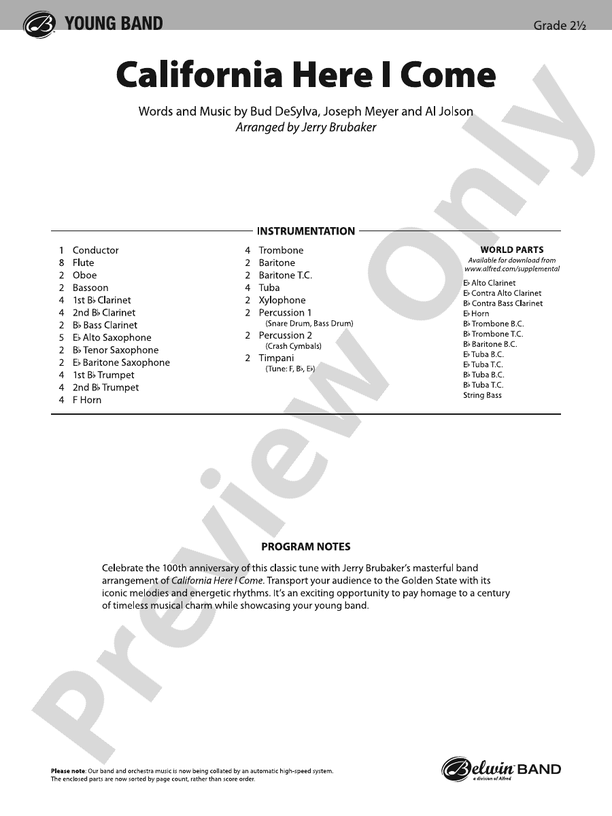 California Here I Come (nur in USA lieferbar) - clicca qui
