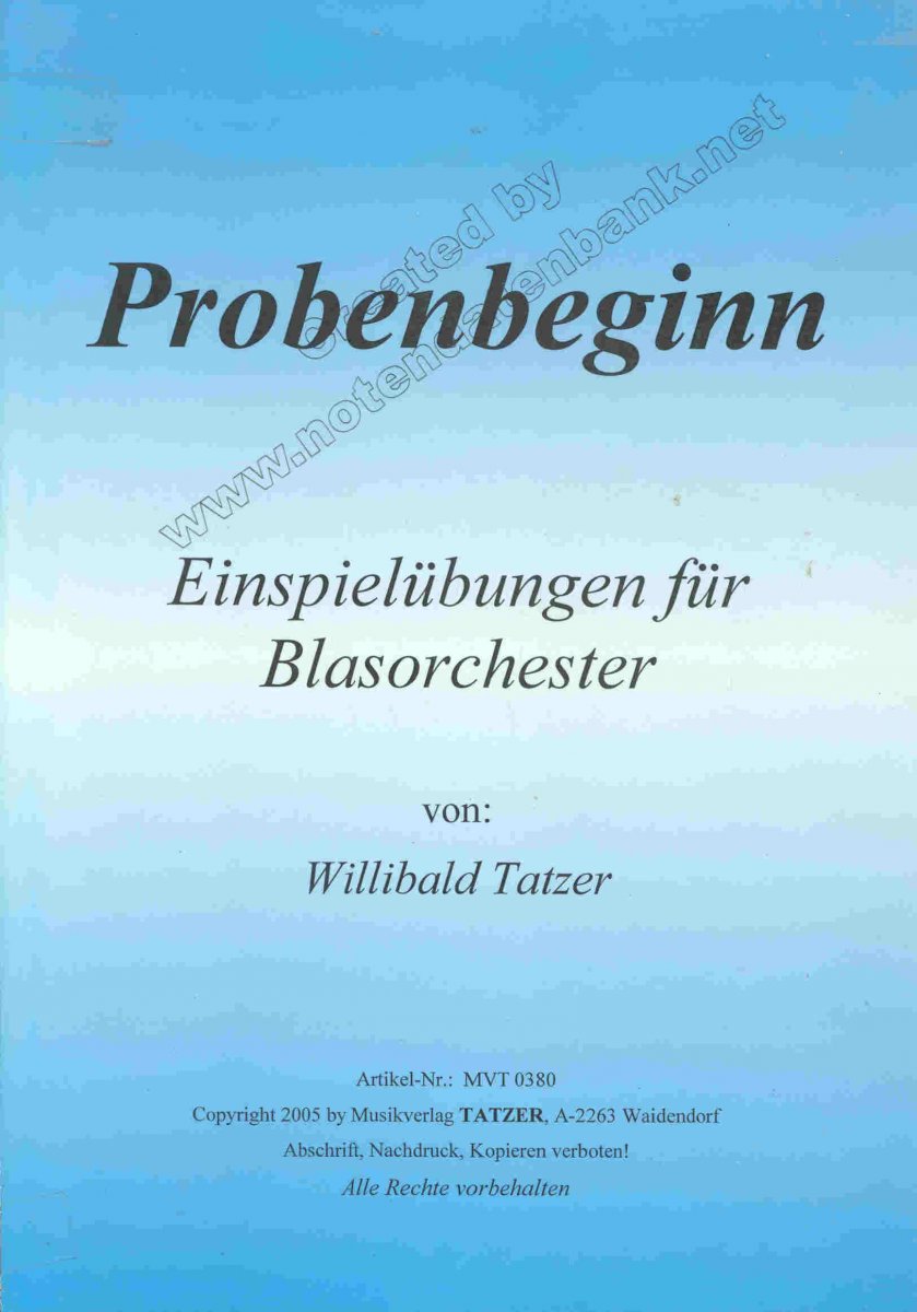 Probenbeginn - cliccare qui