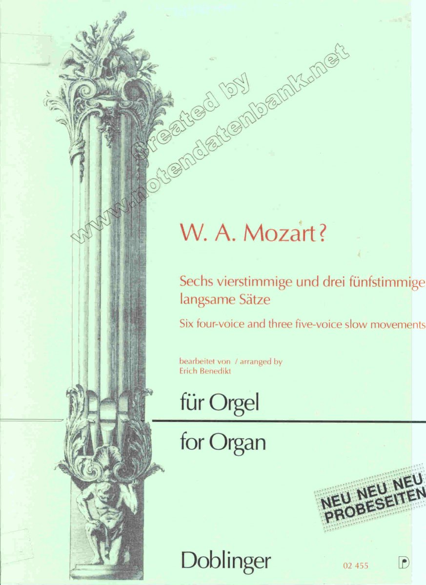 6 vierstimmige und drei f�nfstimmige langsame S�tze - cliccare qui