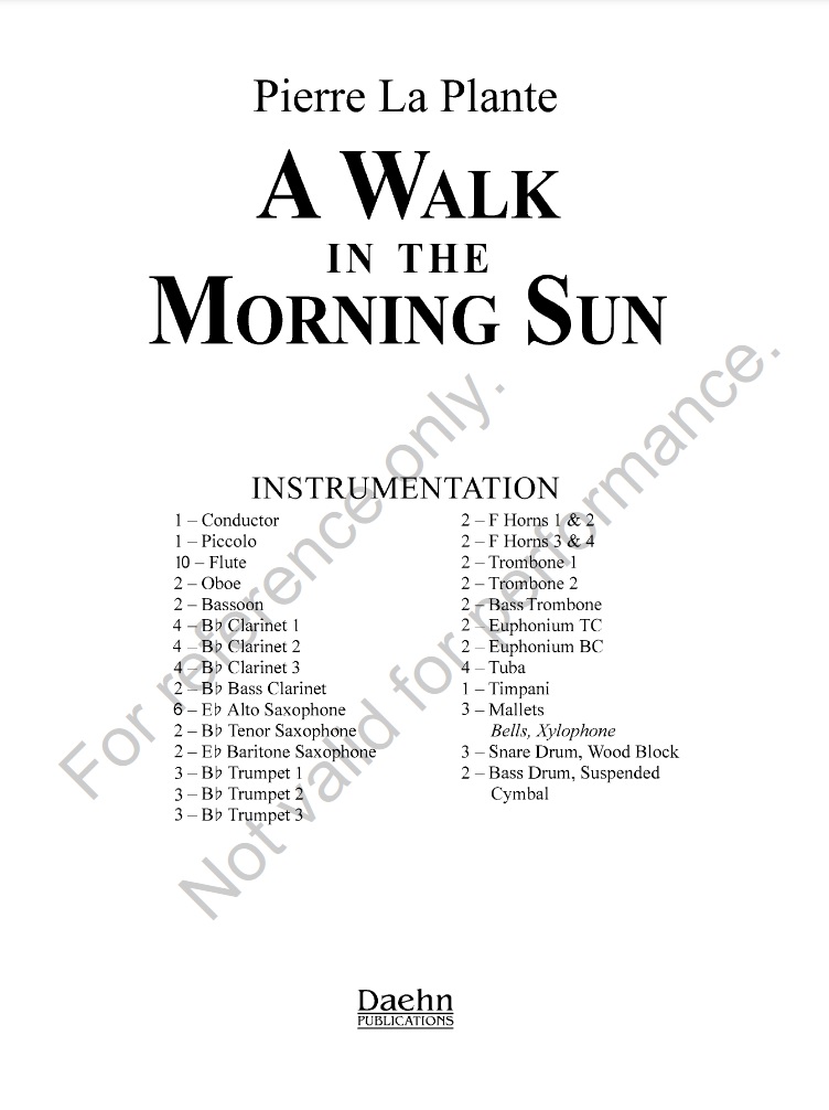 A Walk In The Morning Sun - clicca qui