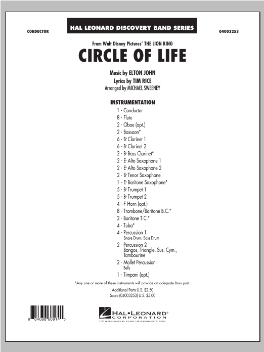 Circle of Life (from The Lion King) - clicca qui