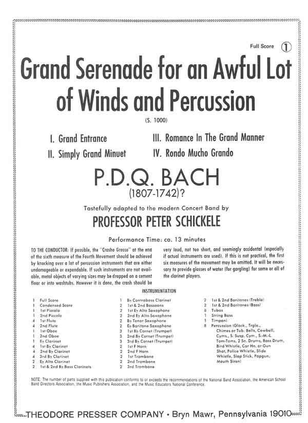 Grand Serenade for An Awful Lot Of Winds and Percussion - clicca qui