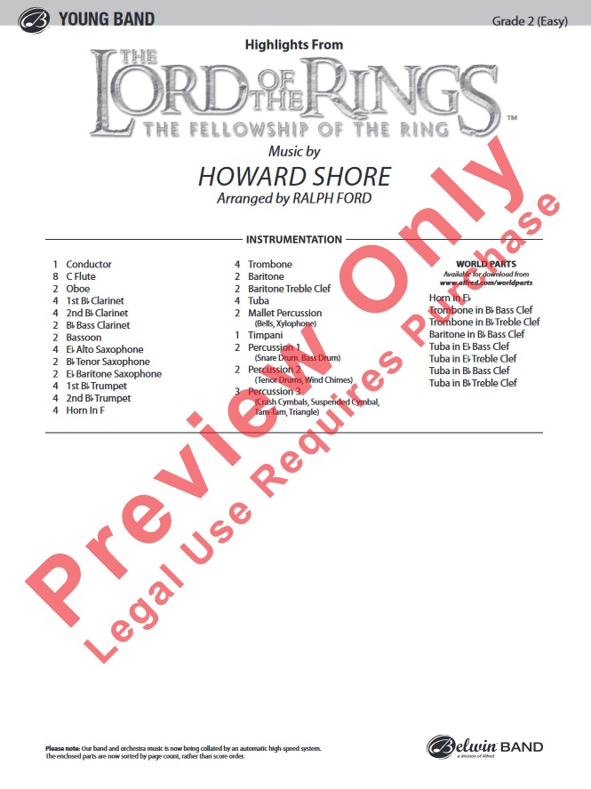 Highlights from 'Lord of the Rings' (The Fellowship of the Ring) - clicca qui