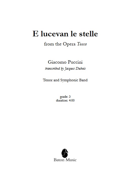 E lucevan le stelle (from the Opera 'Tosca') - clicca qui