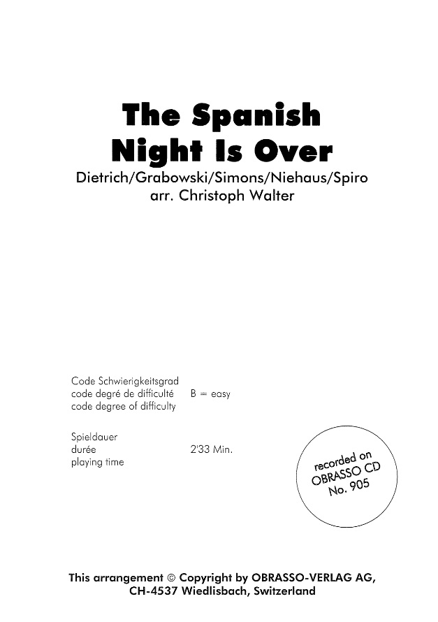 Spanish Night Is Over, The - clicca qui