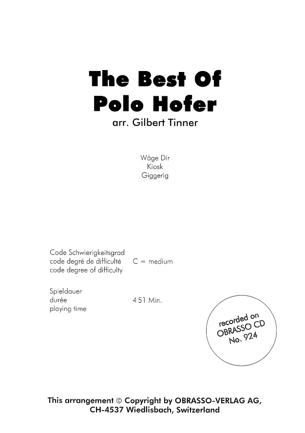 Best of  Polo Hofer, The - clicca qui