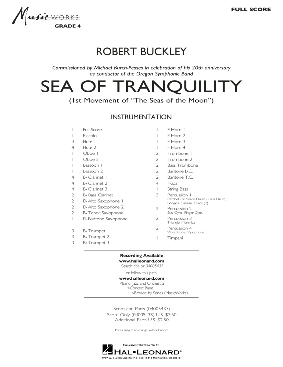 Sea of Tranquility (1st Movement of 'The Seas of the Moon') - clicca qui