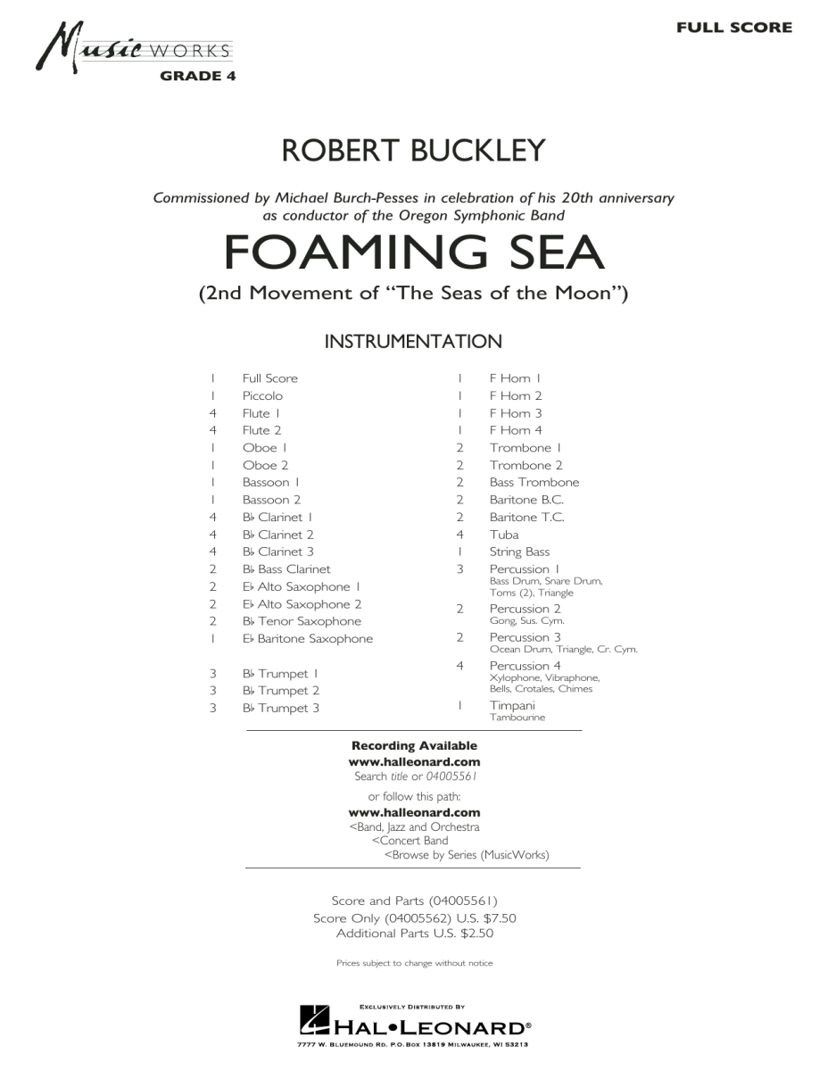 Foaming Sea (2nd Movement of 'The Seas of the Moon') - clicca qui