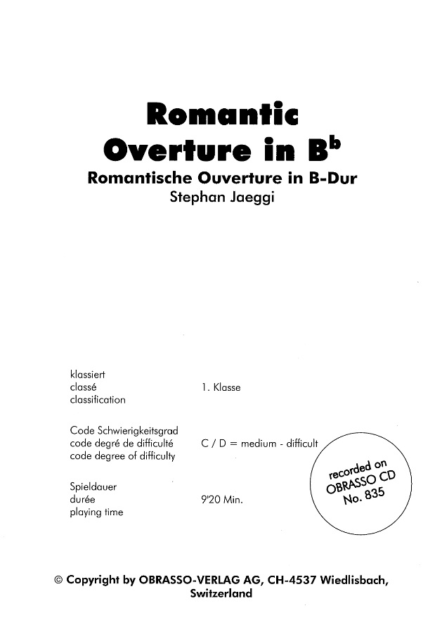 Romantische Ouverture in B-Dur (Romantic Overture in Bb) - clicca qui