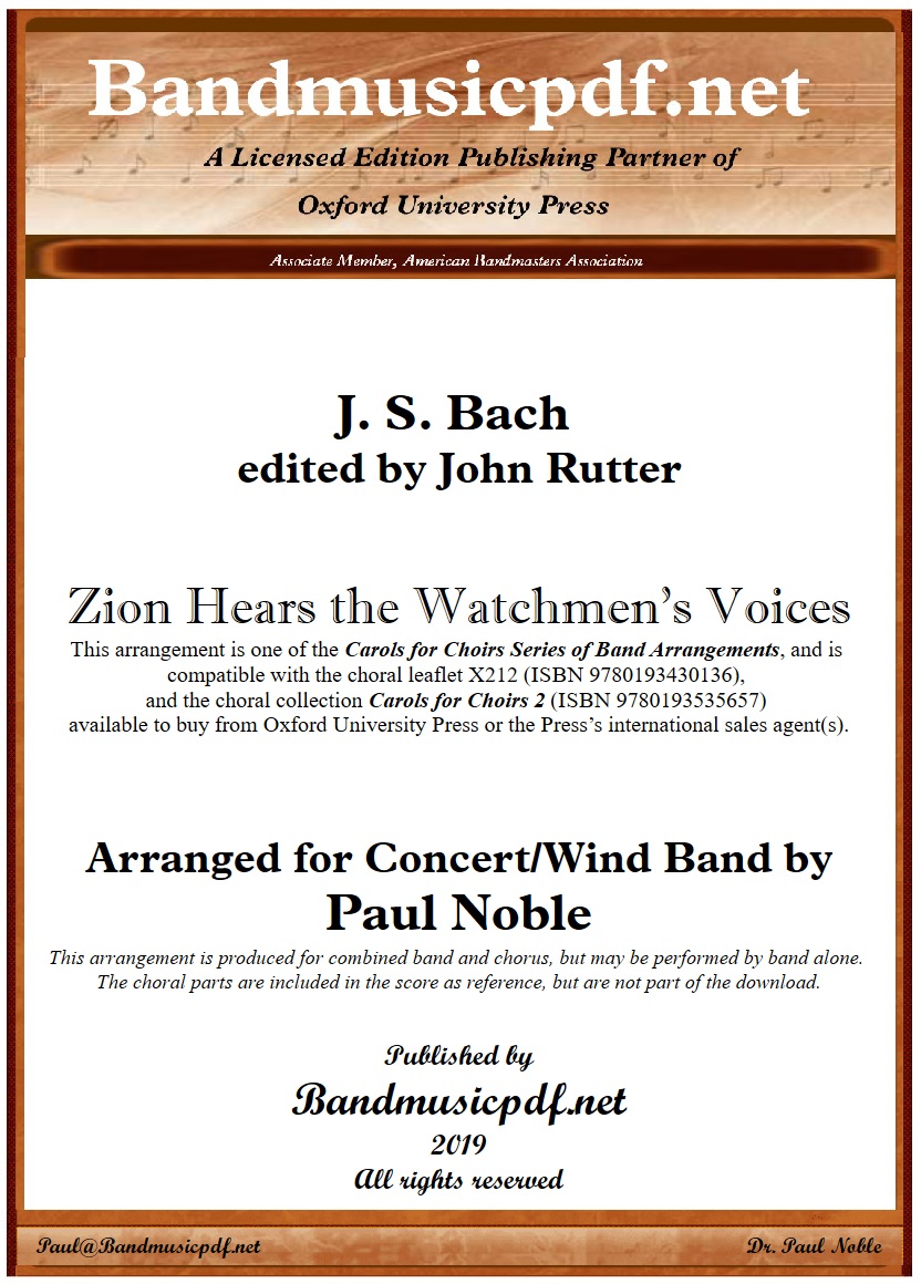 Zion Hears the Watchmen's Voices (Zion hrt die Wchter singen) - cliccare qui