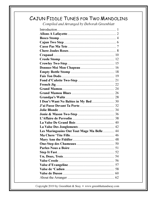 Cajun Fiddle Tunes for Two Mandolins - cliccare qui