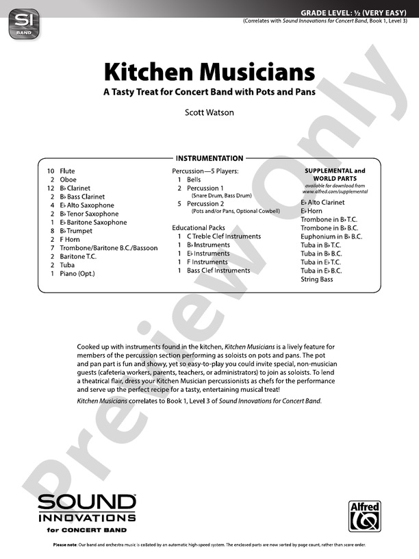 Kitchen Musicians (A Tasty Treat for Concert Band with Pots and Pans) - clicca qui