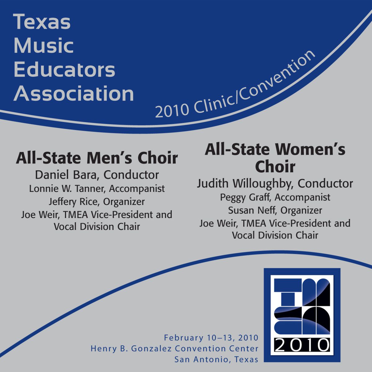 2010 Texas Music Educators Association: All-State Men's Choir and Women's Choir - cliccare qui 2010 Texas Music Educators Association: All-State Men's Choir and Women's Choir - cliccare qui