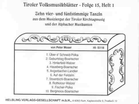 Tiroler Volksmusikblätter #15/1 (Aus dem Musiziergut der Kirchtagmusig) - clicca per un'immagine più grande