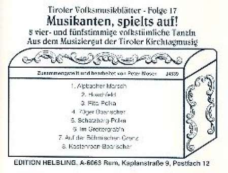 Tiroler Volksmusikblätter #17 (Musikanten, spielt's auf) - clicca qui