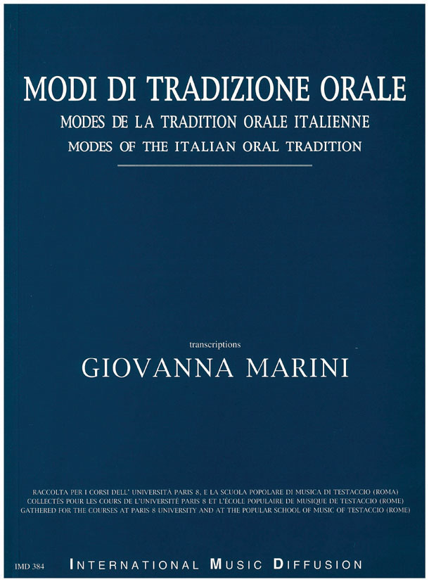 Modi di tradizione orale / modes de la tradition orale italienne - cliccare qui