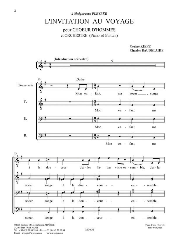 L'invitation au voyage, partie choeur seul - cliccare qui L'invitation au voyage, partie choeur seul - cliccare qui